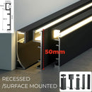 GobekUsa LED Skirting Profile: Hidden Corner Recessed Aluminum Baseboard Light Strip