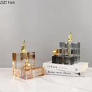 GobekUsa Golden Thinker Crystal Base Sculpture for Modern Desk Decor