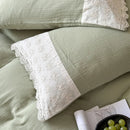 GobekUsa French Lace Cotton Bedding Set: Duvet, Sheet, Pillowcases, 4Pc