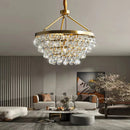 GobekUsa Black Crystal Bead Ceiling Chandelier - Modern Classic for Living Room & Dining Table