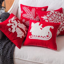 GobekUsa Christmas Snowflake Elk Embroidered Pillowcases - Festive Decorative Cushion Cover