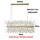 GobekUsa Dandelion LED Chandelier, Modern Crystal Stainless Steel Ceiling Light