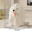 GobekUsa Cartoon Puppy Tissue Box: Cute Animals Ceramic Desk Decoration & Paper Towel Case