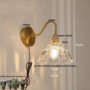 GobekUsa Brass LED Wall Lights Pull Chain Switch Clear Glass Modern Vanity Mirror Light