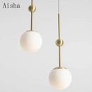 GobekUsa Gold Glass Chandelier 3-Head Lamp Fixture for Living & Dining Room