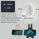GobekUsa LED Wall Sconce Lamp Touch Switch USB Bedside Reading Light Tri-color Diammable