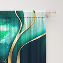 GobekUsa Green Marble Rod Pocket Curtains for Home Decoration