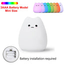 GobekUsa Cat Silicone LED Night Light Touch Sensor 2 Modes Children Bedroom Lamp
