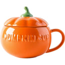 GobekUsa Halloween Pumpkin Shaped Ceramic Cup with Spoon | Kawaii Soup Mug