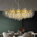 GobekUsa Gold Crystal Chandelier LED Round Light Island Branch Chandelier