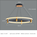 GobekUsa Black Ring LED Pendant Chandelier for Table Dining Living Kitchen Island Lighting
