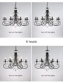 GobekUsa Crystal Chandelier: Modern Black E14 Candle Pendent Lamp for Living Room