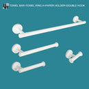 GobekUsa Bathroom Accessory Set: Towel Rack, Toilet Brush, Paper Holder, Toothbrush Holder, Soap Tray