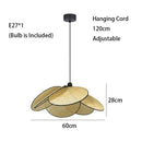 GobekUsa Leaf Grid Handmade Rattan Screen Chandelier for Modern Living Room and Bedroom