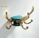 GobekUsa Green Gold Zinc Alloy Coat Hook Wall Hanging Single Hook for Bathroom or Door