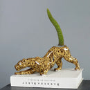 GobekUsa Ceramic Animal Flowerpot: Leopard Cheetah Cartoon Characters for Garden Plants