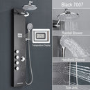 GobekUsa Rainfall Shower Panel with Storage Rack and Massage Jets