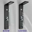 GobekUsa Black Massage Jet Rainfall Shower Panel with Temperature Display 5 Modes