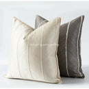 GobekUsa Herringbone Jacquard Cushion Cover, Modern Beige White Pillowcase for Living Room