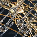 GobekUsa Crystal LED Chandelier: Luxe Gold Lighting Fixture for Living Room & Kitchen