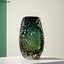GobekUsa Deep Green Glass Vase: Elegant Hydroponics Floral Table Decoration
