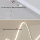 GobekUsa LED Aluminum Chandelier Modern Wave Line Kitchen Island Pendant Light