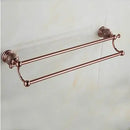 GobekUsa Brass & Jade Rose Gold Bathroom Set: Paper Holder, Towel Bar, Soap Basket