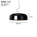 GobekUsa Glossy Black Round Nordic Pendant Light for Dining Room and Bar Decor