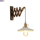 GobekUsa Ceramic Walnut Wall Sconce with Knob Switch for Bedroom Living Room