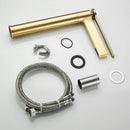 GobekUsa Brass Deck Mounted Basin Faucet Single Handle Hot Cold Mixer for Bathroom Sink