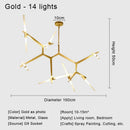 GobekUsa Glass LED Chandelier Ceiling Light for Modern Nordic Design Home Decor
