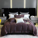 GobekUsa 1200TC Egyptian Cotton Satin Jacquard Patchwork Bedding Set with Silky Finish
