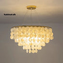 GobekUsa Gold Chrome Metal Shell Chandelier for Restaurant Living Room Hotel Hall