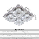 GobekUsa Crystal LED Ceiling Light: Modern Square K9 Chandeliers, Dimmable Stainless Steel Fixture.