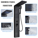 GobekUsa Black LED Shower Column with Massage Jets and Waterfall Mixer Tap