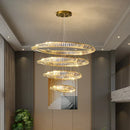 GobekUsa Gold LED Crystal Pendant Chandelier for Luxury Living Dining Room LightingDécor