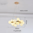 GobekUsa Glass Ball LED Chandelier Pendant Lamp, Modern Round Design for Home Decor Lighting