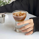 GobekUsa Glass Drink Cup Set for Home Cafe Bar Heat Insulation Juice Tea Transparent