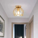 GobekUsa Iron Cage Retro Ceiling Lamp for Home Lighting