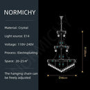 Modern Crystal Staircase Chandelier in Gold or Black