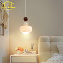 GobekUsa Cream Wind Resin/Glass Pendant Lights: Modern LED E27 Hanging Lamp for Bedroom, Bar, Kids Room