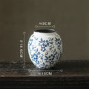 GobekUsa Blue White Porcelain Vase Hydroponic Ceramic Flower Pot Room Decor