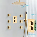 GobekUsa Gold Rainfall Shower Head Massage System Wall Mounted Bath Mixer Tap