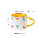 GobekUsa Love Heart Ceramic Mug: Hand-Painted Coffee Cup for Valentine's Day Gift