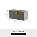 GobekUsa Golden Stone Handle Leather Jewelry Box: Elegant Desktop Storage Container for Home Decor