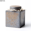 GobekUsa Ceramic Tea Canister Pottery Jar for Tea and Coffee Storage