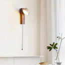 GobekUsa Cream Style Bedside Lamp With Rotatable LED Light - Walnut Wood Texture