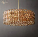 GobekUsa LED Smoke Glass Chandelier Pendant Light for Living Room Decor
