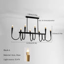 GobekUsa French Style Black Pendant Light Luxury Led Chandelier Room Decor
