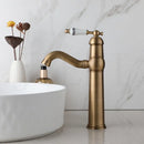GobekUsa Antique Brass Swivel Bathroom Faucet Mixer Tap with Single Handle